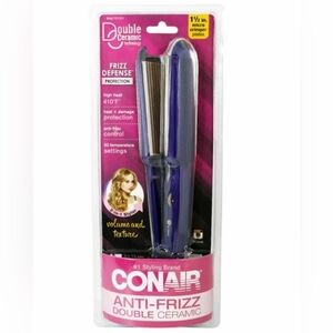 Conair Anti Frizz Double Ceramic 1 1/2 Micro Crimper Plates Purple Iron New